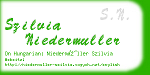 szilvia niedermuller business card